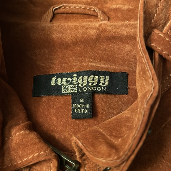 Twiggy London Brown Suede Jacket in Size Sm - Picture 6 of 7